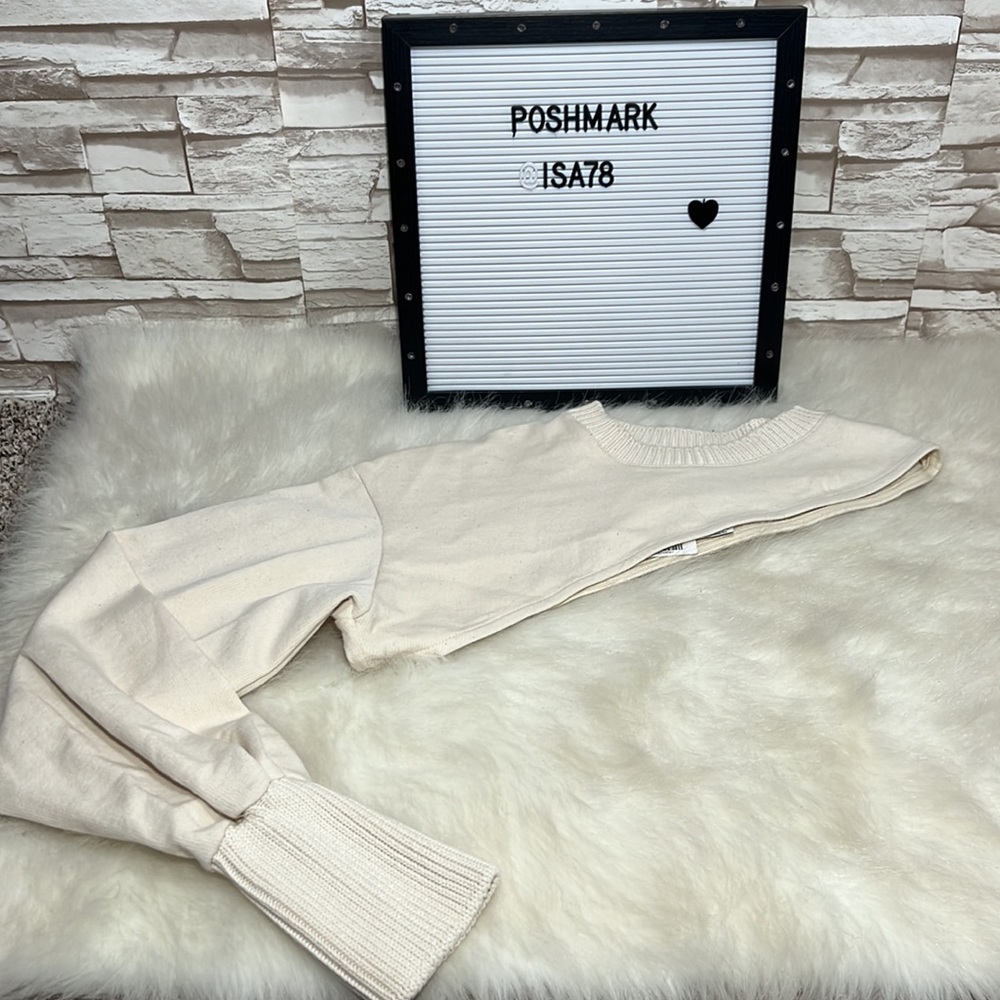 ZARA Large ASYMMETRIC CROPPED SWEATSHIRT - Picture 5 of 9